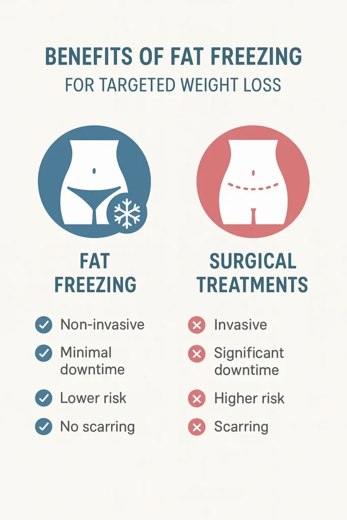 graphic showing the benefits of fat freezing Greater London (Kensington and Chelsea)