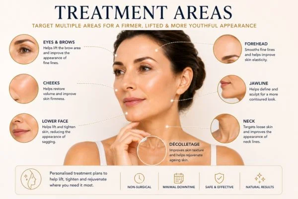 Areas of treatment for the ultimate lift tighten treatment Greater London (Kensington and Chelsea)