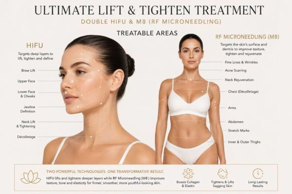 Areas of the body that can be treated - ultimate skin tighten treatment Greater London (Kensington and Chelsea)